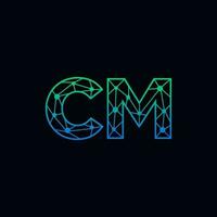 Abstract letter CM  logo design with line dot connection for technology and digital business company. vector
