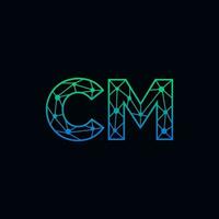 Abstract letter CM  logo design with line dot connection for technology and digital business company. vector