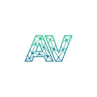 Abstract letter AV logo design with line dot connection for technology and digital business company. vector