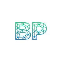 Abstract letter BP logo design with line dot connection for technology and digital business company. vector