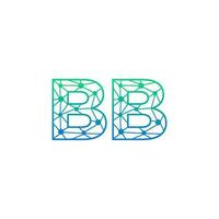 Abstract letter BB logo design with line dot connection for technology and digital business company. vector