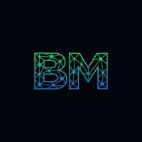 Abstract letter BM logo design with line dot connection for technology and digital business company. vector