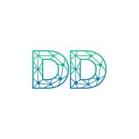 Abstract letter DD logo design with line dot connection for technology and digital business company. vector