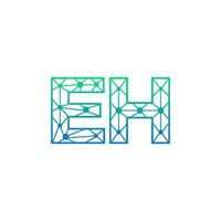 resumen letra eh logo diseño con línea punto conexión para tecnología y digital negocio compañía. vector