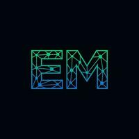 Abstract letter EM logo design with line dot connection for technology and digital business company. vector