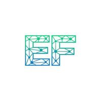 resumen letra ef logo diseño con línea punto conexión para tecnología y digital negocio compañía. vector