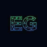 Abstract letter EG logo design with line dot connection for technology and digital business company. vector