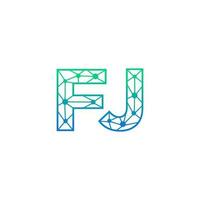 resumen letra fj logo diseño con línea punto conexión para tecnología y digital negocio compañía. vector