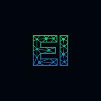 Abstract letter EI logo design with line dot connection for technology and digital business company. vector