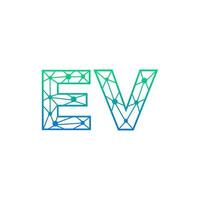 resumen letra ev logo diseño con línea punto conexión para tecnología y digital negocio compañía. vector