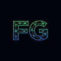 Abstract letter FG logo design with line dot connection for technology and digital business company. vector