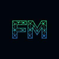 resumen letra fm logo diseño con línea punto conexión para tecnología y digital negocio compañía. vector