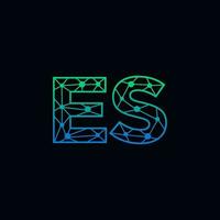 Abstract letter ES logo design with line dot connection for technology and digital business company. vector