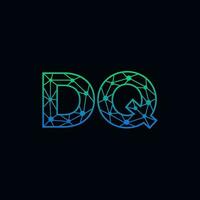 Abstract letter DQ logo design with line dot connection for technology and digital business company. vector