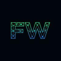 resumen letra fw logo diseño con línea punto conexión para tecnología y digital negocio compañía. vector