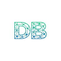 Abstract letter DB logo design with line dot connection for technology and digital business company. vector