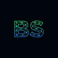 Abstract letter BS logo design with line dot connection for technology and digital business company. vector