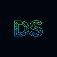 Abstract letter DS logo design with line dot connection for technology and digital business company. vector