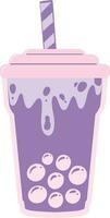 Grape Bubble Tea Illustration vector