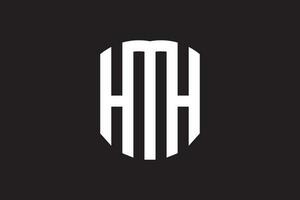 HMH letter logo design. HMH Three Letters creative circle logo design. HMH circle letter logo design with circle and ellipse shape vector