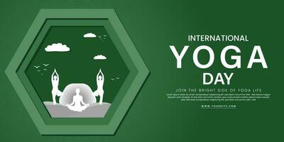 yoga day post design vector