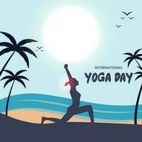 yoga day post design vector file