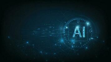 AI Artificial intelligence AI and machine learning concept. Abstract futuristic background. Vector illustration