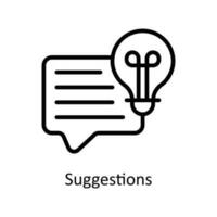 Suggestions Vector  Outline Icons. Simple stock illustration stock