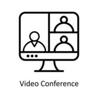 Video Conference Vector  Outline Icons. Simple stock illustration stock