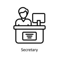 Secretary Vector  Outline Icons. Simple stock illustration stock