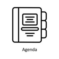 agenda vector contorno iconos sencillo valores ilustración valores