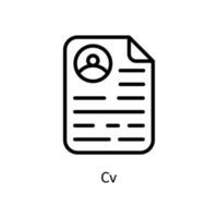 Cv Vector  Outline Icons. Simple stock illustration stock