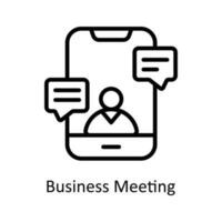 Business Meeting  Vector  Outline Icons. Simple stock illustration stock