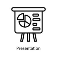 Presentation Vector  Outline Icons. Simple stock illustration stock