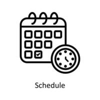 Schedule  Vector  Outline Icons. Simple stock illustration stock