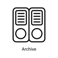 Archive  Vector  Outline Icons. Simple stock illustration stock