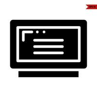 computer retro glyph icon vector