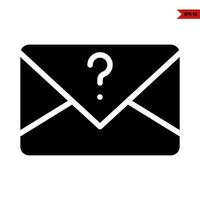 question mark in mail glyph vector