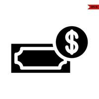 money with money in button glyph icon vector