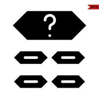 chair with question mark in board glyph icon vector