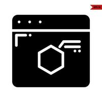 shape in monitor glyph icon vector