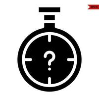 question mark in stopwatch glyph icon vector