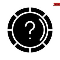 question mark in button glyph icon vector