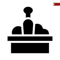 food in basket glyph icon vector