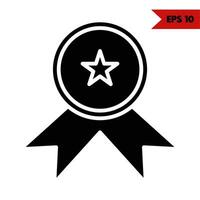 star in badge ribbon glyph icon vector