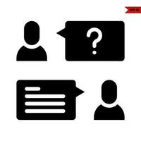 person with question mark in speech  bubble glyph icon vector