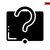 question mark with frame glyph icon vector