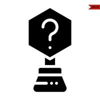 question mark in shape board glyph icon vector