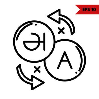 math formula in button and arrow line icon vector