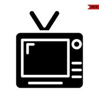 televisión retro glifo icono vector